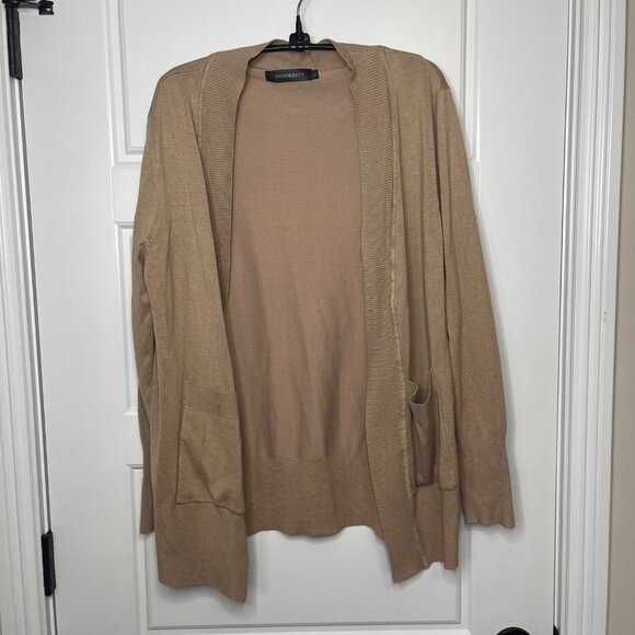 Merokeety Neutral Open Front Cardigan Sweater Women's Large Long Sleeve Viscose - Picture 2 of 9